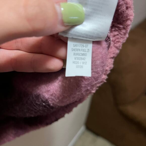 Old Navy Cozy Teddy-Sherpa Plus-Size Full-Zip Jacket Raspberry Camo Sz XXL Tall - Picture 9 of 11